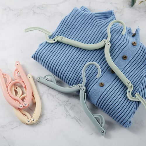 Folding clothes hanger travel multifunctional plastic magic portable home storage simple business trip retractable non-slip drying rack