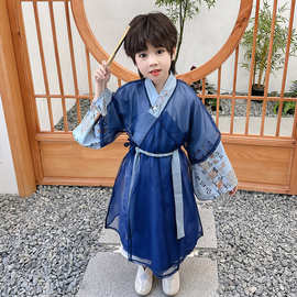 汉服男童春秋款长衫儿童唐装中国风长袖宝宝古风幼儿园表演出服新