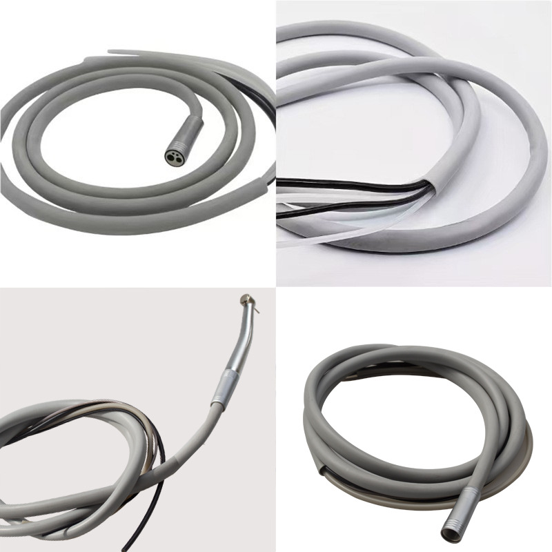 牙科手机硅胶软管绳四孔带接头综合治疗台配件水气绳牙椅手机管线