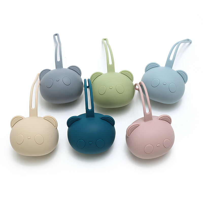 Cross-border hot sale in stock silicone panda style nipple bag food grade convenient storage bag mummy bag decoration