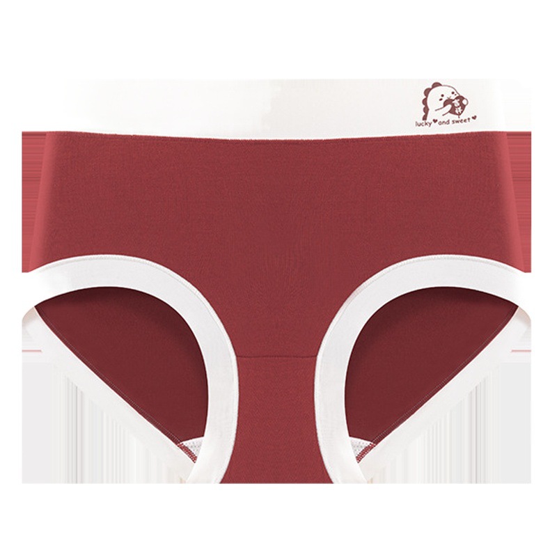 Rojo año de nacimiento Lucky Dragon Year wedding Lucky modal 7A seda antibacteriana entrepierna Lucky Mediados de cintura ropa interior de mujer