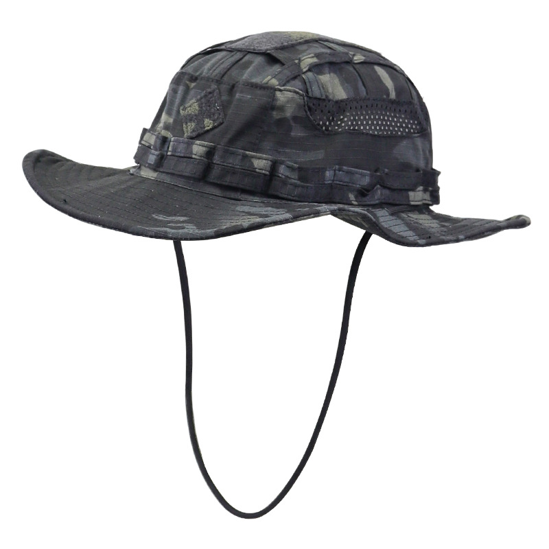 Cross-border source, third-generation tactical boonie hat for men, outdoor military enthusiasts, sun protection, wide-brimmed fisherman hat, camouflage, MC camouflage fishing