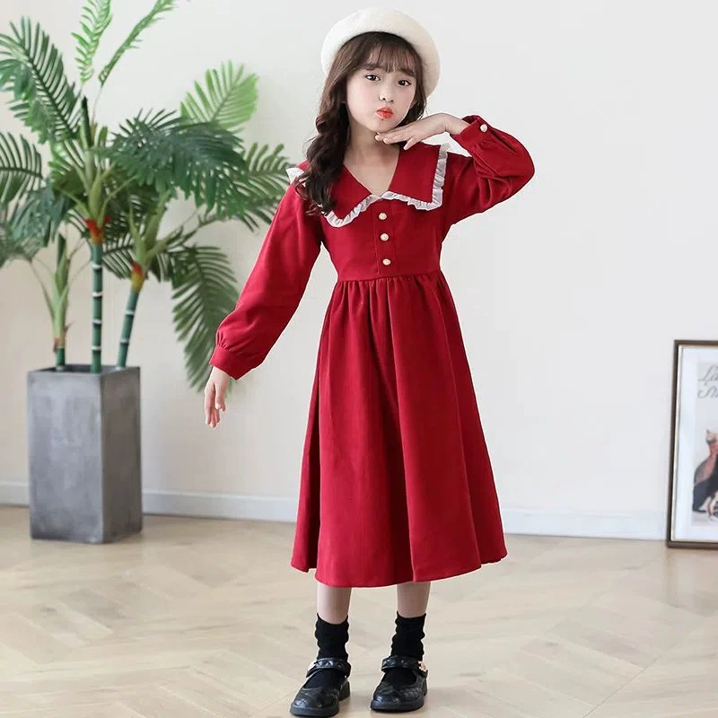 Dress, autumn solid uniform, universal girl doll, long-sleeve, small princess costume, for teenagers