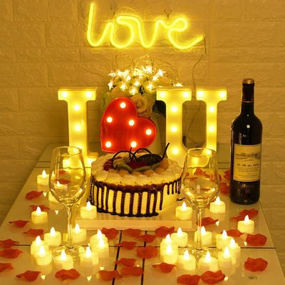 情人節裝扮布置浪漫驚喜燭光晚餐生日蠟燭表白創意求婚用品字母燈