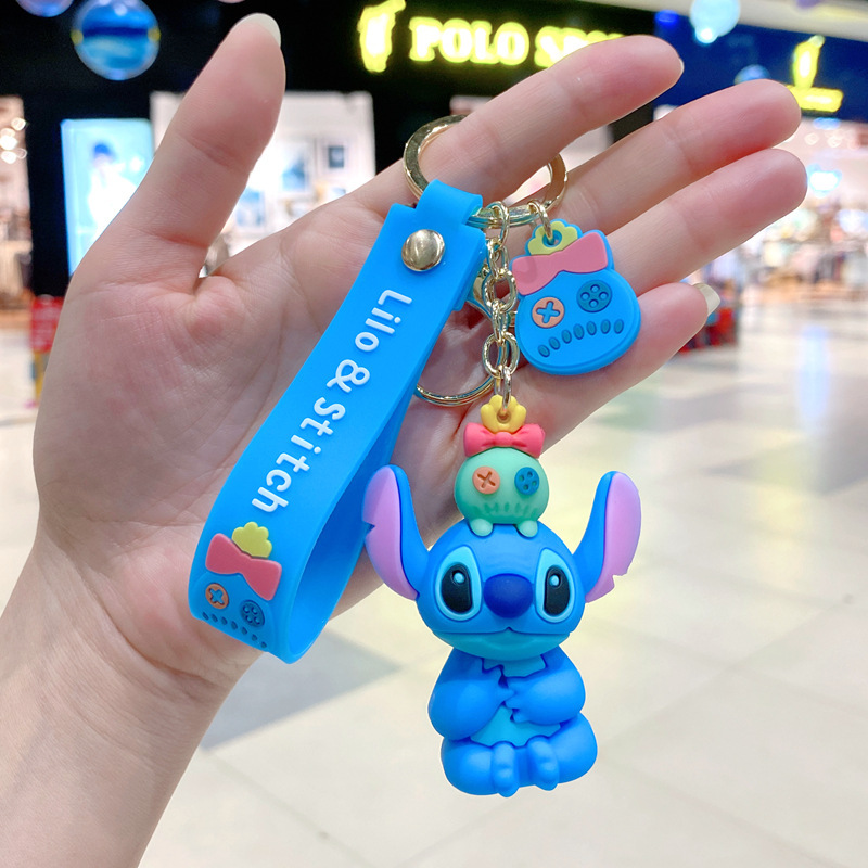 漫画かわいいステッチキーホルダークリエイティブカップルバッグ車のキーチェーンペンダントギフト小物卸売|undefined