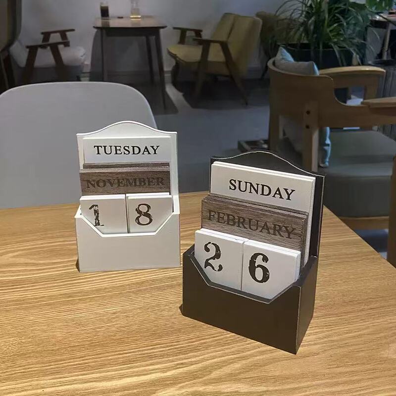 Cross-Border Wooden Retro Gray Calendar Ornaments Home and Office Desktop Accessories Holiday Gifts Photography Props Cross-Border Wooden Retro Gray Calendar Ornaments Home and Office Desktop Accessories Holiday Gifts Photography Props