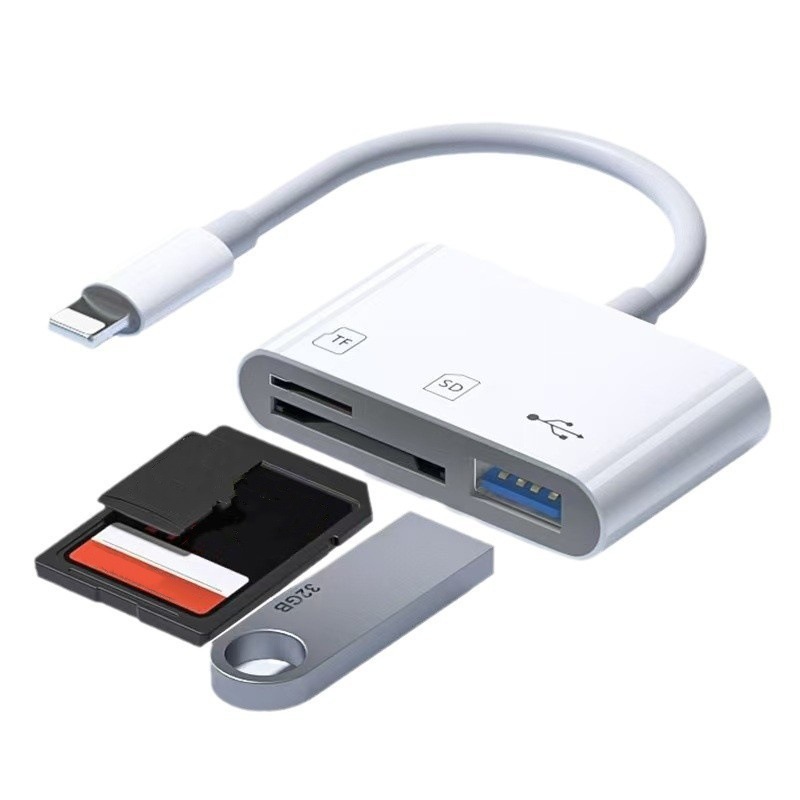 雨硕はアップルtypec携帯電話OTGカードリーダー変換アダプタTF/sdカードusb安卓中継ケーブルを適用している|undefined