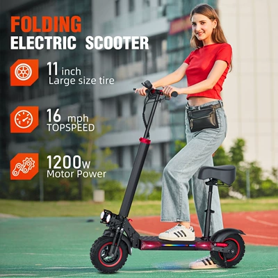 Overseas Warehouse Portable Mobility Scooter Scooter with Seat Foldableing Off-Road Electric Scooter for Adults (Qatlanan elektrik skuterlər)