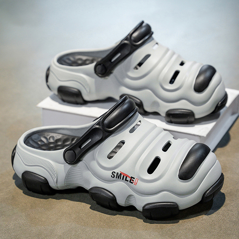 Zapatos con agujeros de talla grande transfronterizos para hombre 2025 nuevo estilo pisando mierda zapatillas de personalidad Baotou zapatos de playa de verano