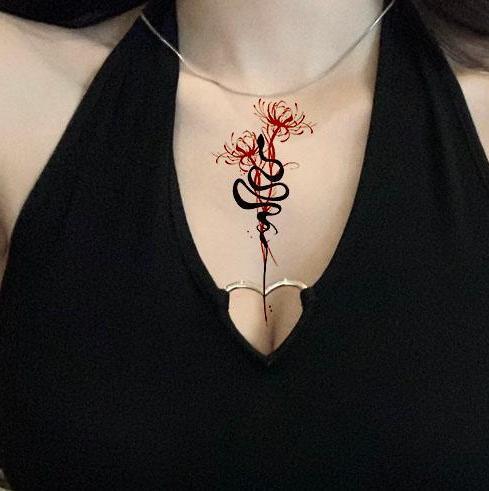 Bianhua Snake Ins Arm Color Tattoo Sweet Cool Waterproof Lasting High Color Value Niche Trendy Sticker Realistic Bianhua Snake Ins Arm Color Tattoo Sweet Cool Waterproof Lasting High Color Value Niche Trendy Sticker Realistic