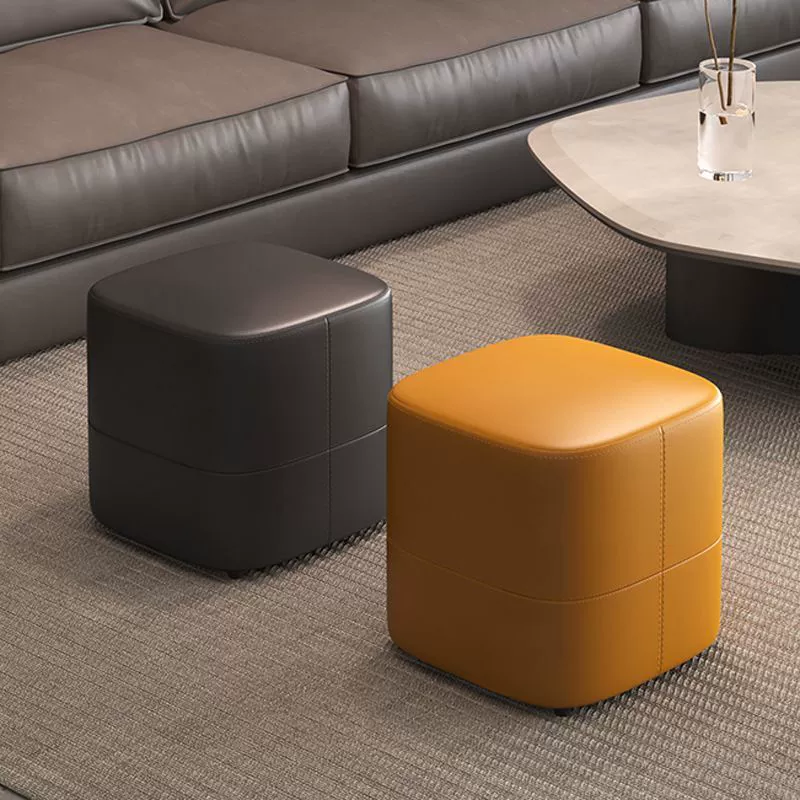 Минималистичный кожаный маленький табурет с кошачьими царапинами, кожаный бытовой низкий табурет, интернет-знаменитость, новый туалетный столик, журнальный столик для гостиной, диван, табурет с цепочкой