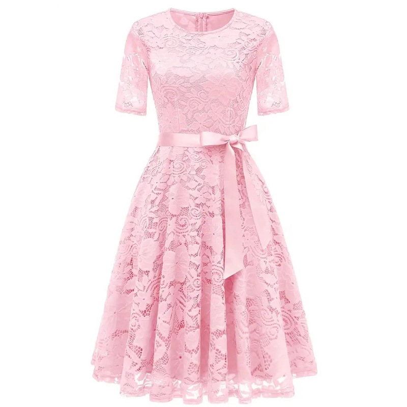 European and American Cross-Border Spring and Summer New Fashion Dresses, Lace Slim-Fit Elegant Bow-Knot Dresses, Cross-Border Supply European and American Cross-Border Spring and Summer New Fashion Dresses, Lace Slim-Fit Elegant Bow-Knot Dresses, Cross-Border Supply