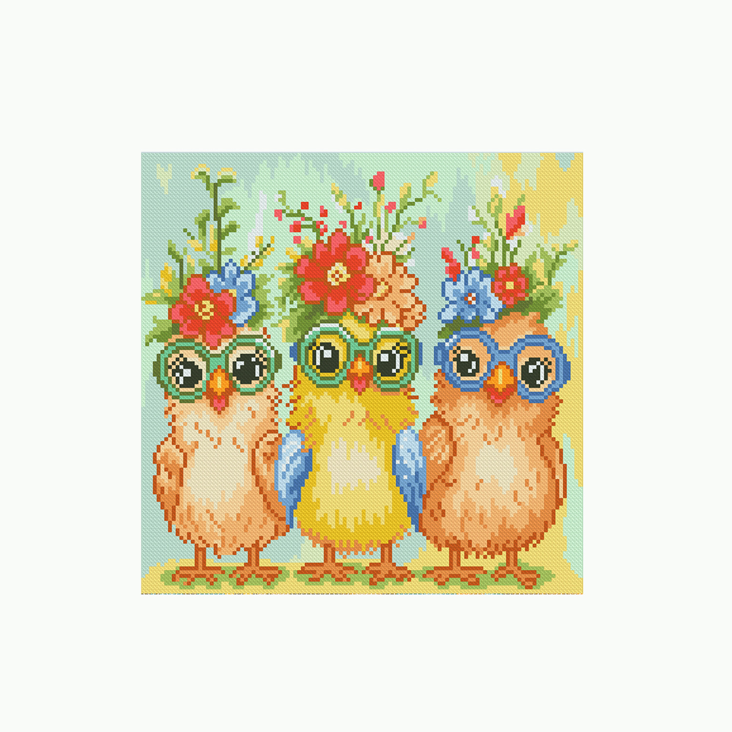 Nuevo bordado cruzado transfronterizo moderno pollo lindo dibujos animados sala de estar dormitorio bordado cruzado pequeñas piezas bordadas al por mayor
