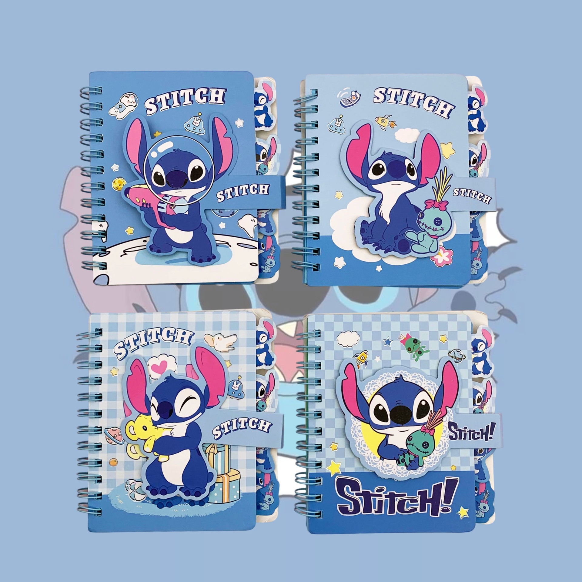 Cuaderno Espiral Clasificador A7 con Páginas Coloridas a Rayas