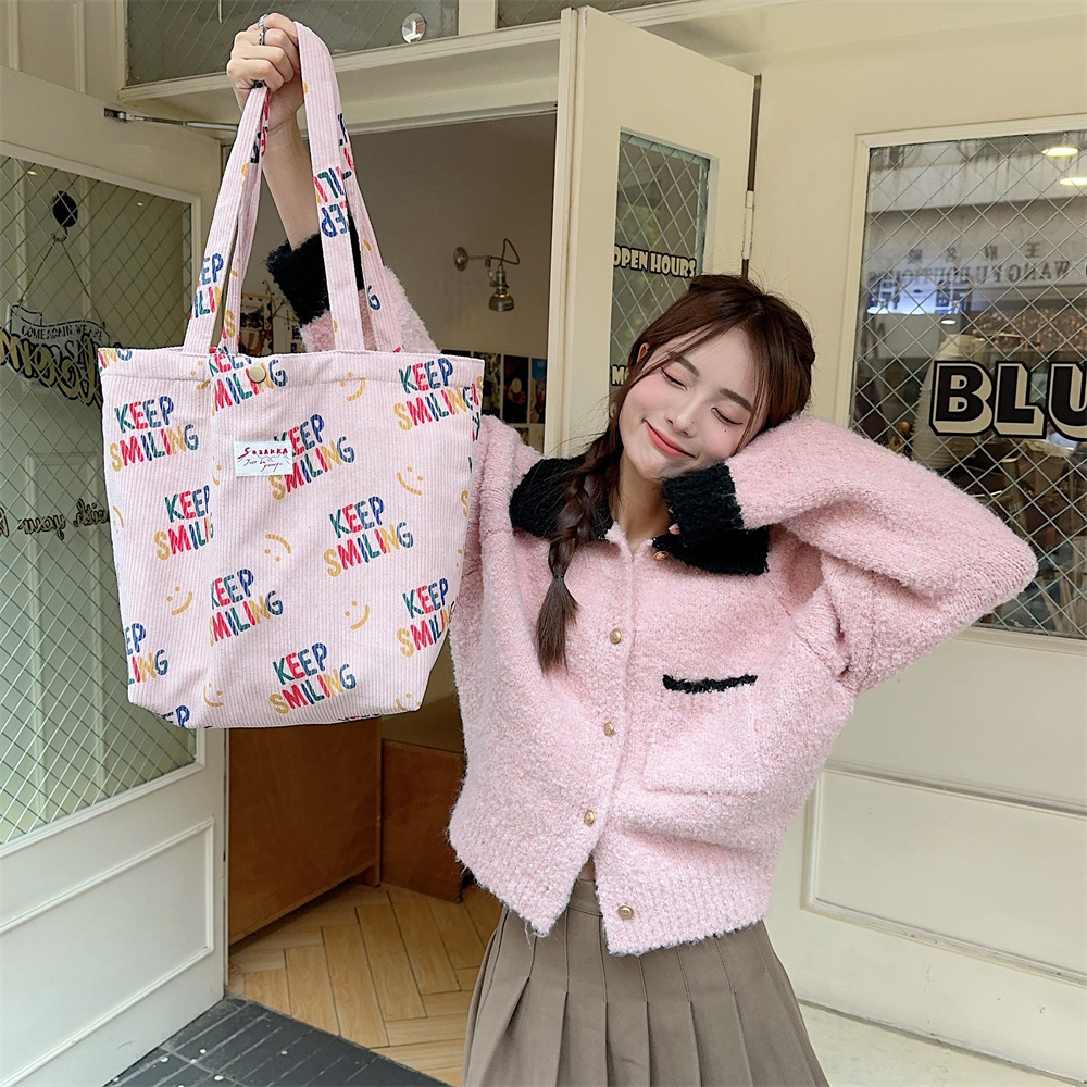 310241 Autumn and Winter single-shoulder bag, large capacity handbag, student cloth bag, 2023 Artistic women's Bag, Casual bag undefined