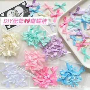 Girl's Heart Color Fabric Bow Diy Cream Gel Hairpin Accessories Bar Pop Jewelry Window Mirror Embellishment