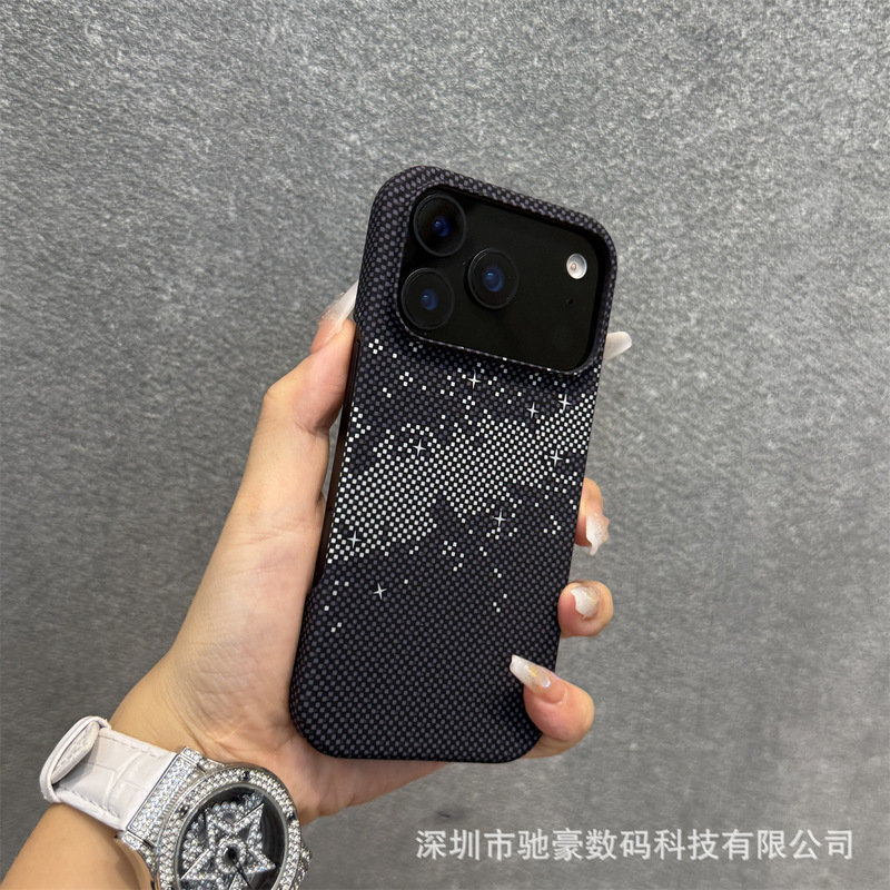 适用iPhone17promax凯夫拉纹磁吸手机壳苹果16磨砂超薄PC防摔套15|undefined
