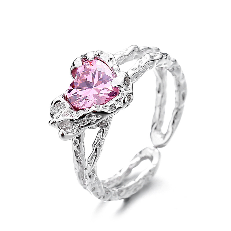 One size ring with zircon