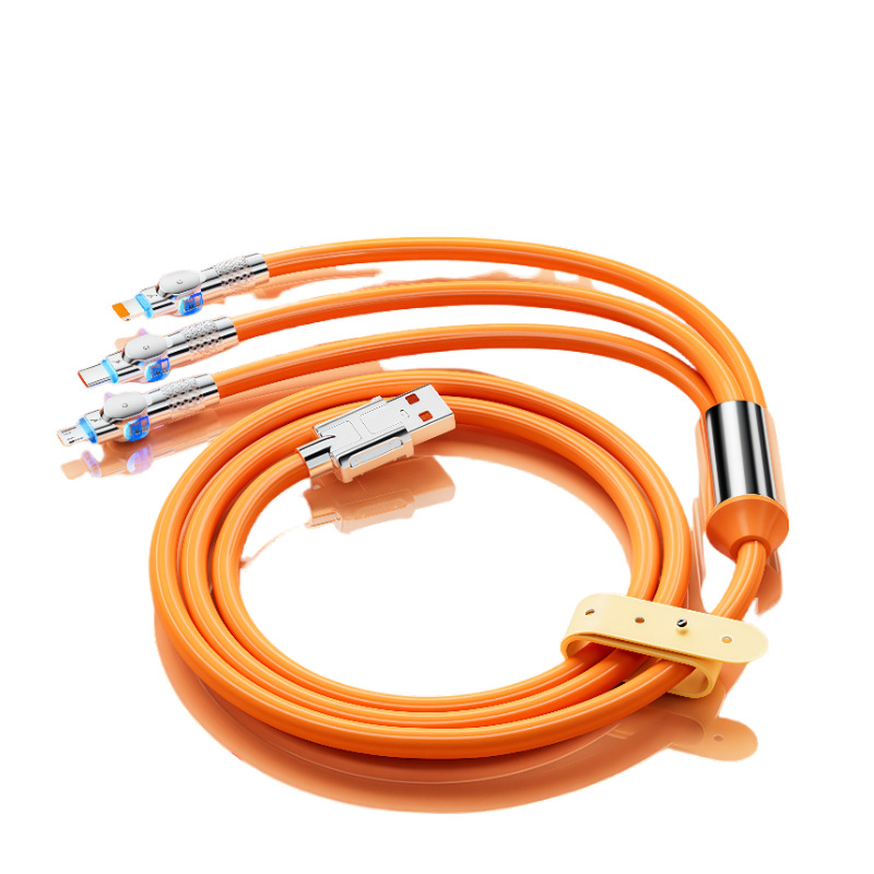 Cargador de teléfono móvil 120w conjunto de carga rápida cable de carga typec 3 en 1 cable de datos cabeza de carga 3c certificación