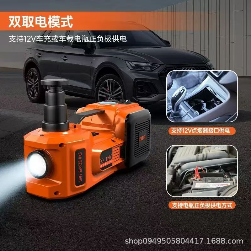 12V vehículo eléctrico gato hidráulico eléctrico versión todoterreno bomba de neumático 3 en 1 herramienta de cambio de neumáticos al por mayor