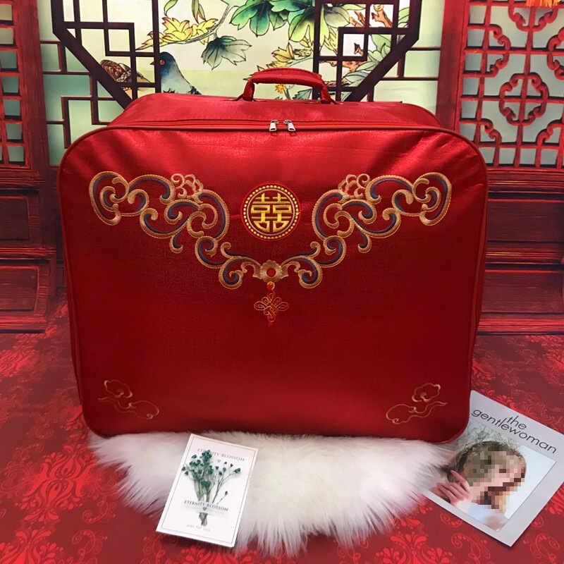 结婚被子收纳袋喜被红色牛津布棉花被包装袋陪嫁婚庆被褥手提袋子|undefined