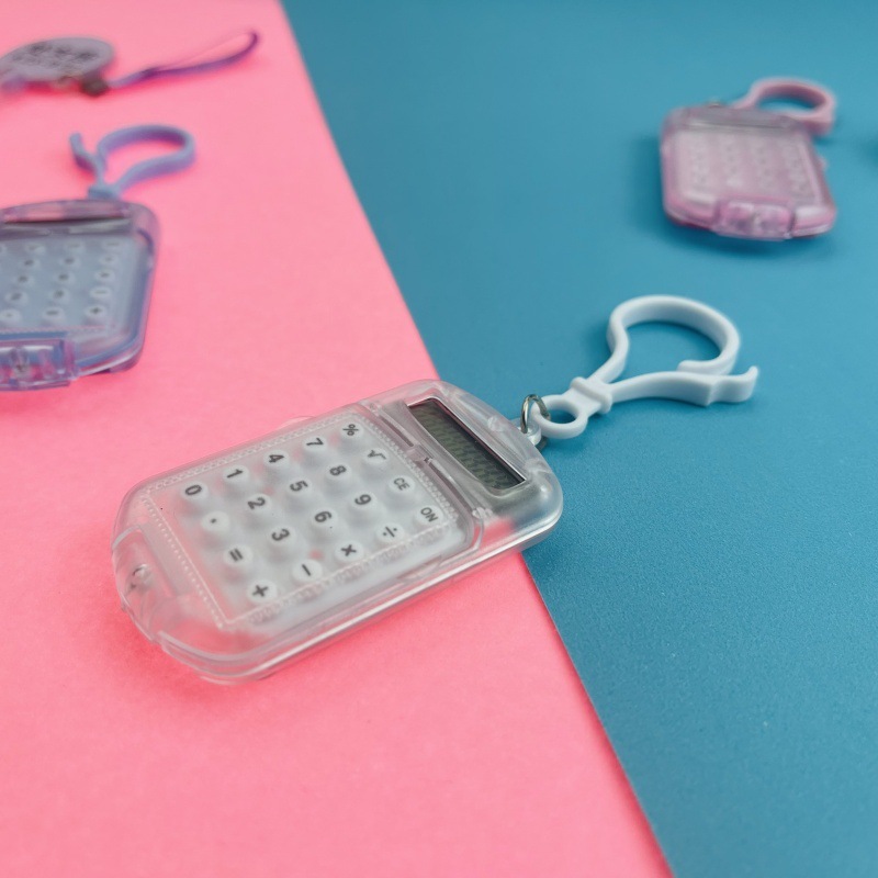 ミニ電卓透明フリップキーホルダーサイレント高価値コンパクトポータブルシンプルな学生試験コンピュータ|undefined