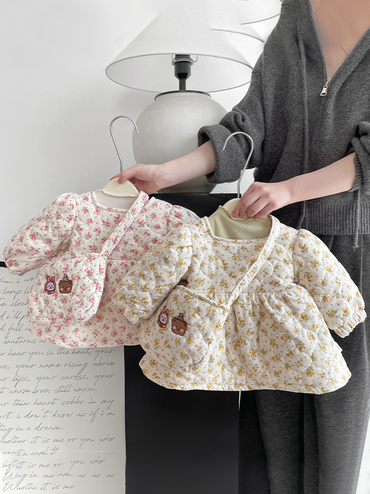 Winter quilted dress girl's