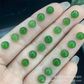 天然和田碧玉裸石戒面 冰冰绿绿玉质细腻油润直播跑量批发