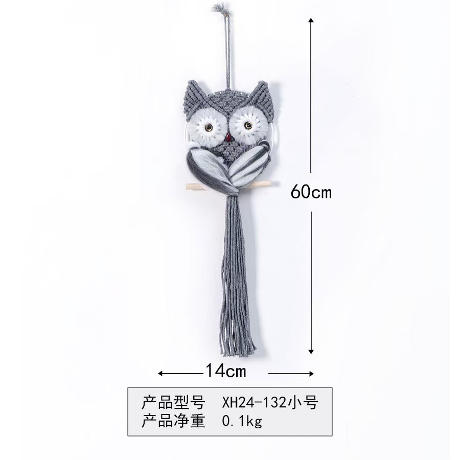 Cuerda de algodón tejido a mano colgante de búho tapices de pared creativos bohemios adornos de decoración del hogar de estilo nórdico