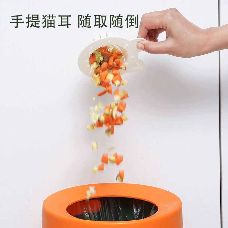 Cute bunny ears sink water filter basket can lift kitchen sink filter household garbage anti-blocking floor drain vegetable sink