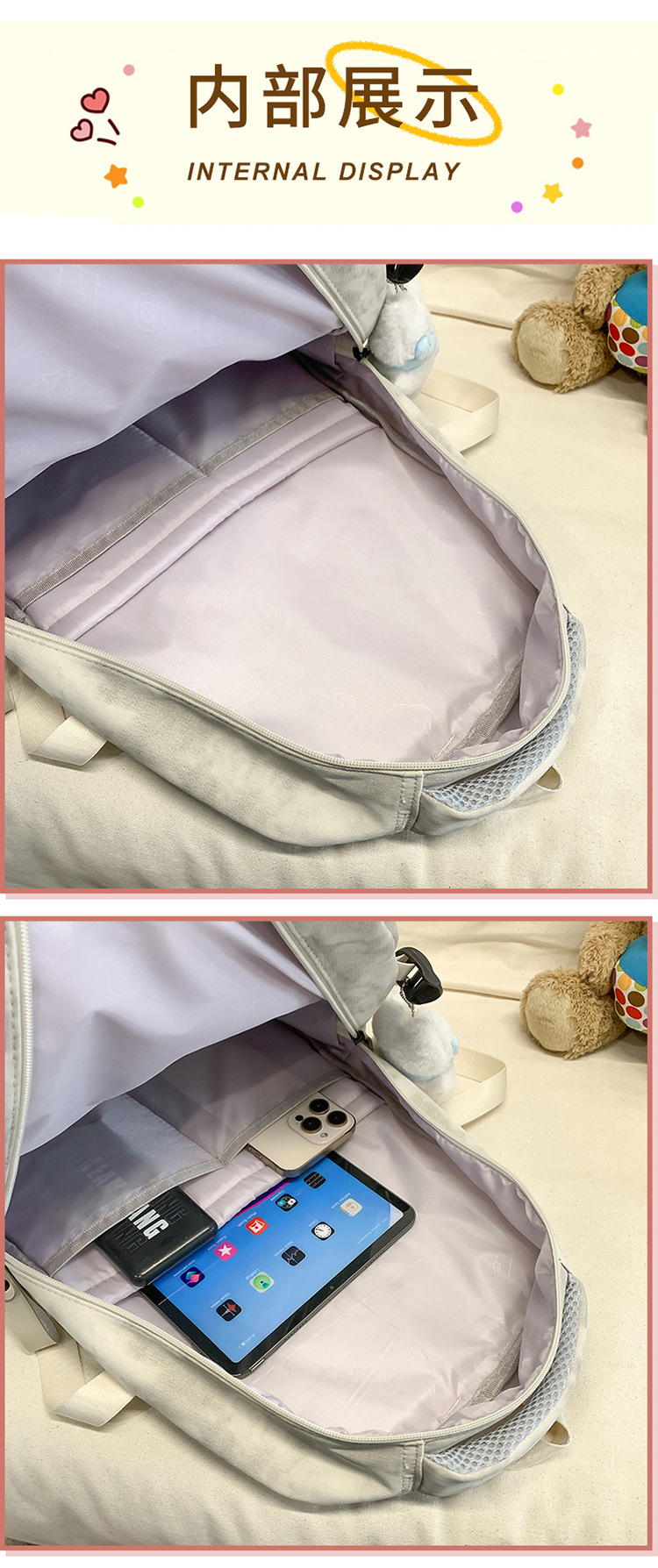 Rucksack für Herren mit großem Fassungsvögen, Schulrucksack für Schüler, leichter Reise- und Sportrucksack, vielseitig kombinierbar