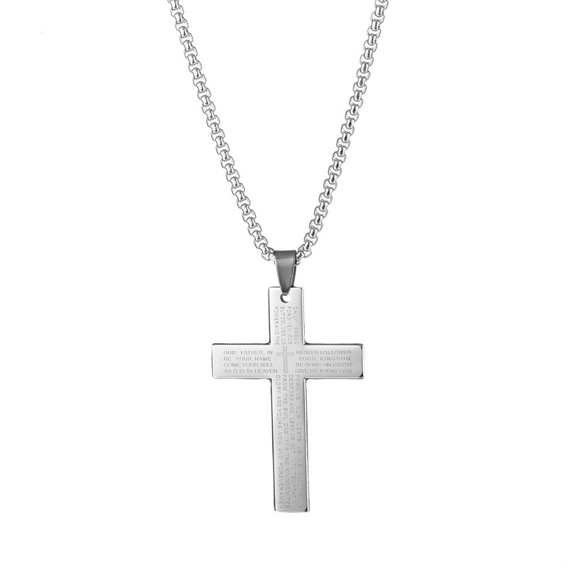 Fashion Cross Stainless Steel Titanium Steel Plating Pendant Necklace 1 Piece display picture 6