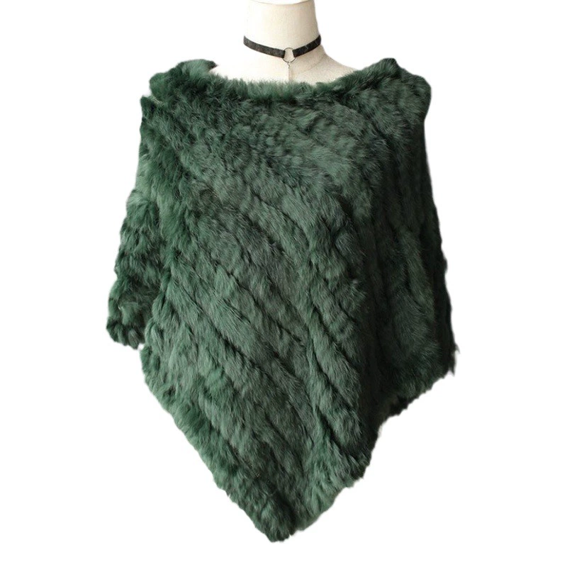 Внешняя торговля AliExpress Ebay Хайнинг мех тканые реальные кролика мех Треугольник шаль тканые плащ пальто шарф