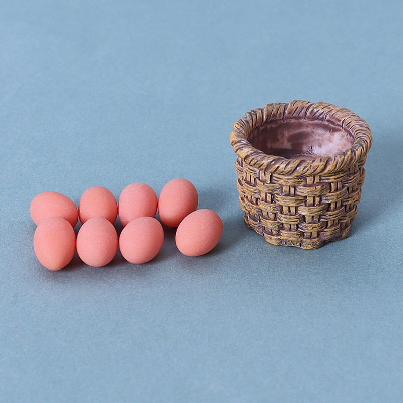 Dollhouse miniatura OB11 comida y juego accesorios de tiro modelo decoración escena huevo pollo nido combinación