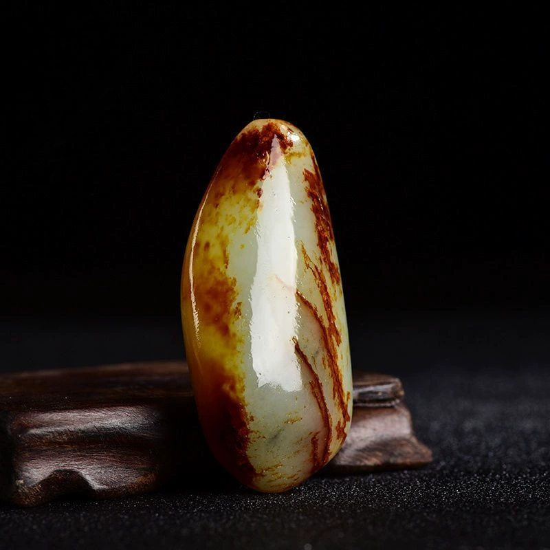 Аутентичный натуральный нефритовый материал Синьцзян Хэтянь, сырой камень, оригинальная кожаная ручка, большой кулон, подарок на день рождения