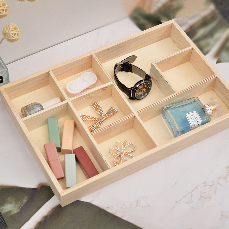 Caja de almacenamiento de compartimiento caja de joyería de compartimiento creativo sin tapa caja de almacenamiento de artículo cuadrado caja de joyería caja de organización de artículos diversos