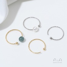 ����ɫ14K����������ָ�п�ճ������ʯ�����diy��������ָ�h���