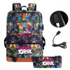 Backpack charging for traveling, pencil case, case bag, set, suitable for import, suitable for teen