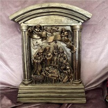 定制海外潮品跨境直供树脂宗教圣婴诞生马槽天使摆件雕塑惊喜盲盒