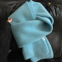 100%羊毛围巾女韩系ins风纯色针织毛线围脖秋冬保暖百搭学生情侣