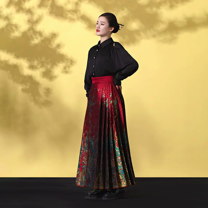 Оригинальный национальный стиль китайского стиля Hanfu Qi Tian Horse Po Land Land Land Land Ladies