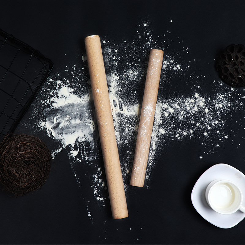 He Shi Household Rolling Pin Solid Wood Pressing Pin Large Extended Rolling Pin Baking Dough Handmade Rolling Pin