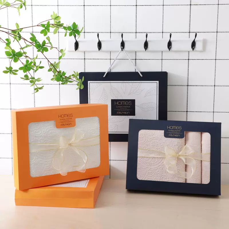 加厚纯棉毛巾浴巾三件套礼盒装店庆送礼婚庆可印logo商务礼品团购