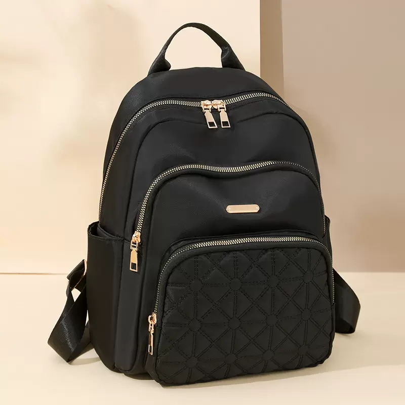 2024新款牛津布双肩包女大容量百搭防水学生背包时尚轻便旅行书包