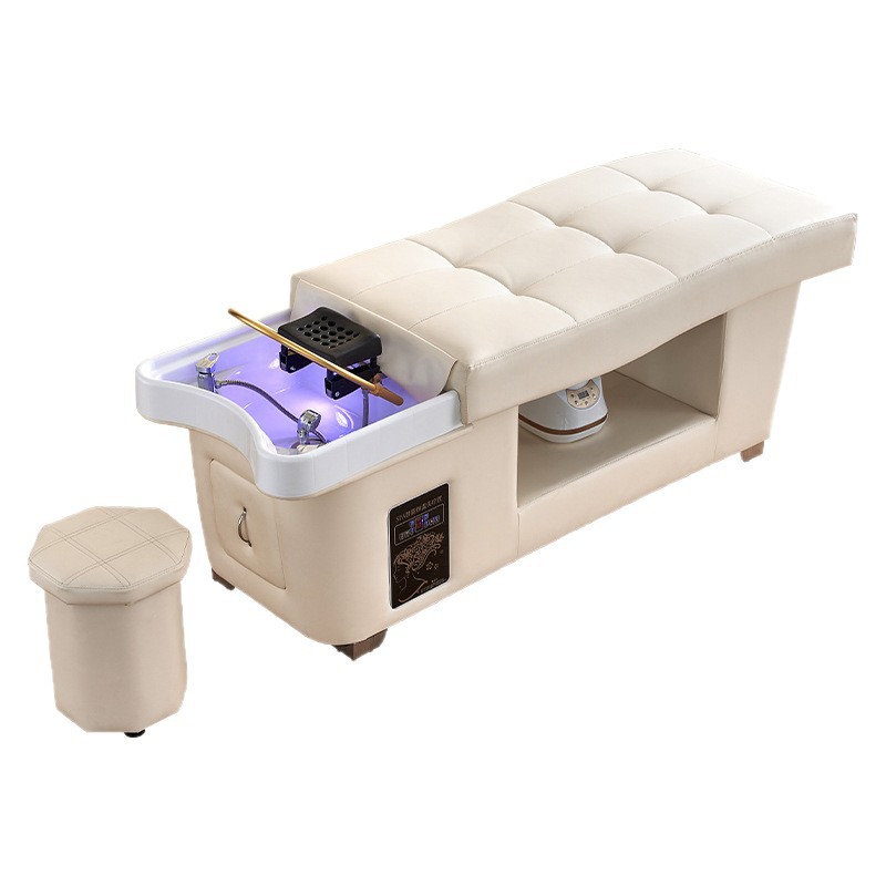 Lavacabezas para tratamientos capilares para peluquerías, salones de belleza y centros de masajes, con circulación de agua y funciones de vapor.