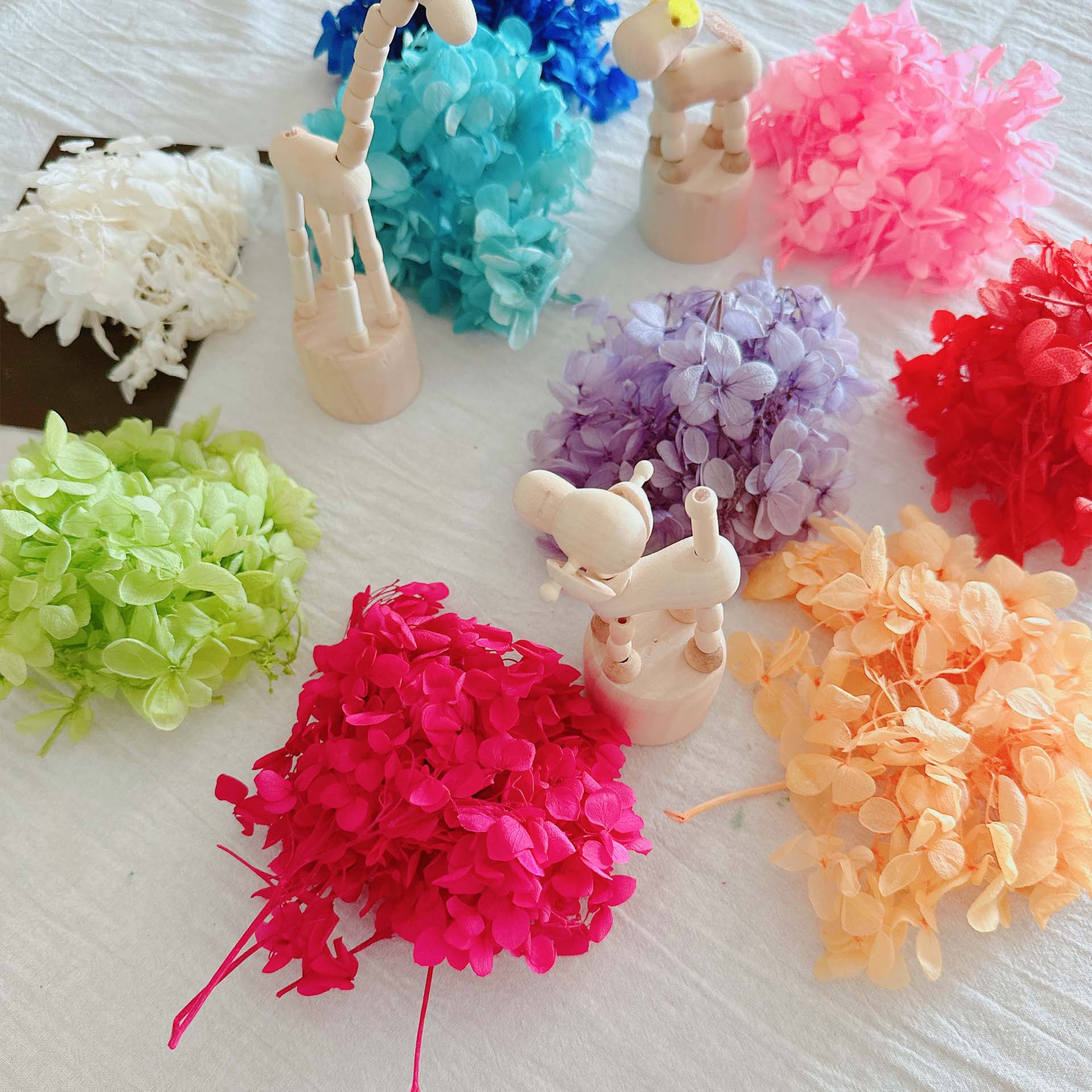 永生花繡球B級 玻璃罩相框裝飾禮盒配材 團扇diy手工材料包5g一包