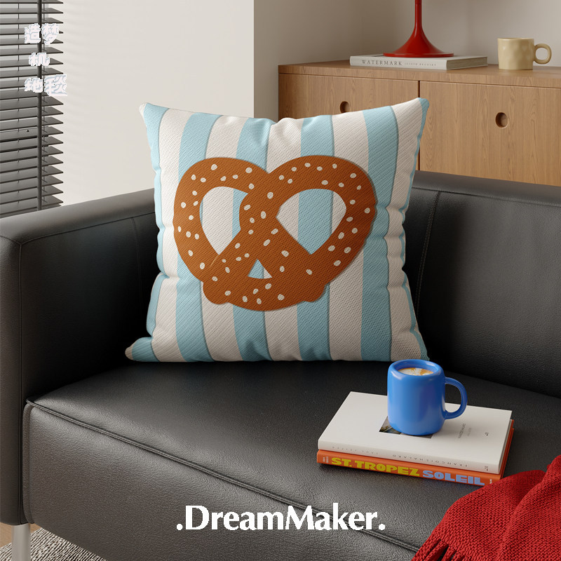 Verano sensación fría almohada rayas de seda de hielo estilo coreano sofá cuadrado sala de estar oficina almohada de niñas funda de almohada desmontable