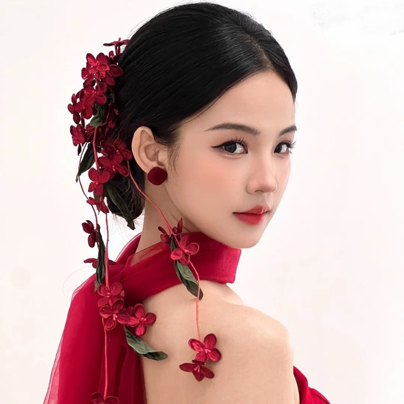 爆款西式新娘头花原创批发套装铃兰花发饰仿真花高级敬酒服新头饰|undefined