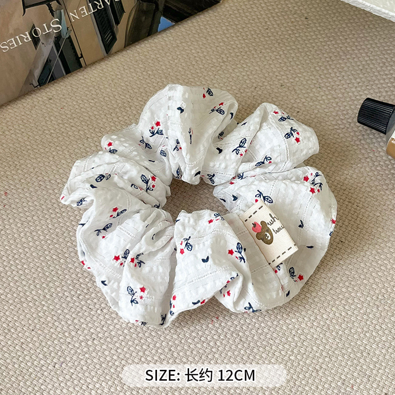可爱红色小樱桃蕾丝大肠发圈女高级感百搭头饰扎头发大号春夏发绳|undefined
