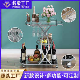 定制轻奢小推车酒店餐车蛋糕车餐厅酒水车移动北欧金色不锈钢白色